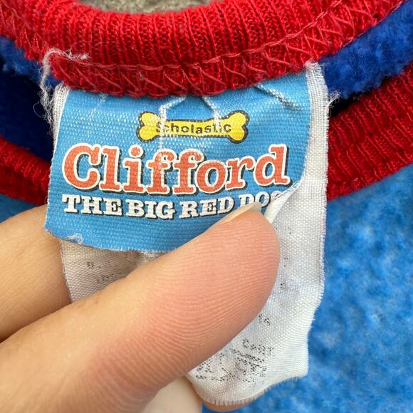 VINTAGE 90S y2k CLIFFORD FLEECE PAJAMA SIZE 5T - Picture 3 of 5